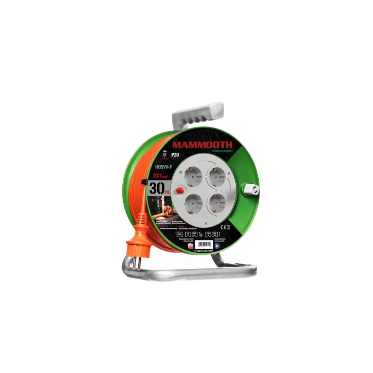 Pikendusjuhe trummlil 3x1,5mm², 30m