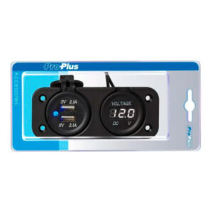 ProPlus voltmeeter 6-30V+2xUSB 2100mA süvistatav