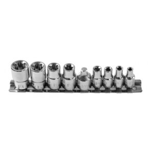 Högert E-torx padrunid 1/4", 3/8", 9 osa