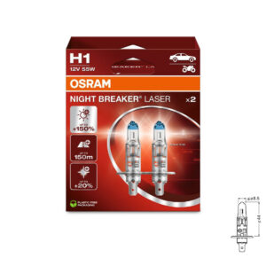 Osram H1 12V 55W Night Breaker Laser +150% 2tk