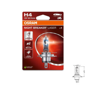 Osram H4 12V Night Breaker Laser 1tk +150%