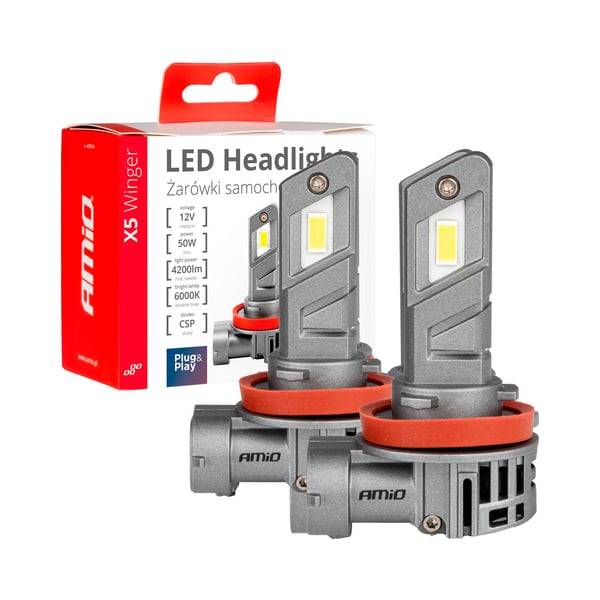 Led pirnid 2tk H8/H9/H11 6000K 50WCanbus - Pilt 6