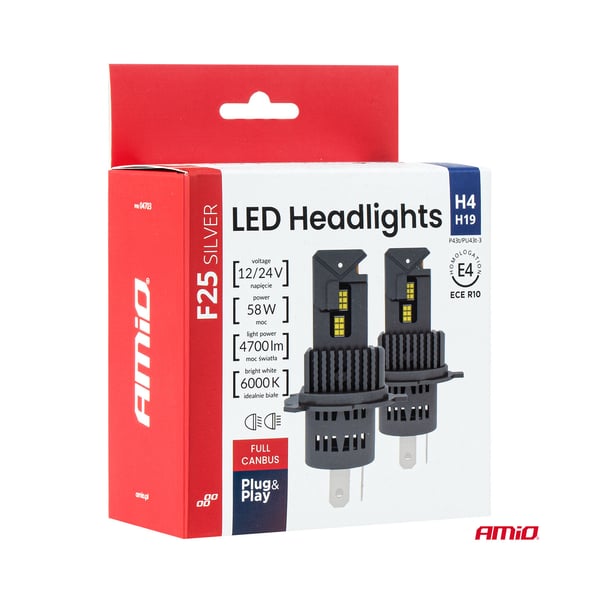 LED pirnid F25 H4/H19 54/58W canbus