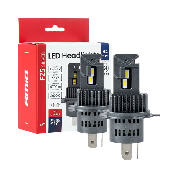 LED pirnid F25 H4/H19 54/58W canbus - Pilt 7