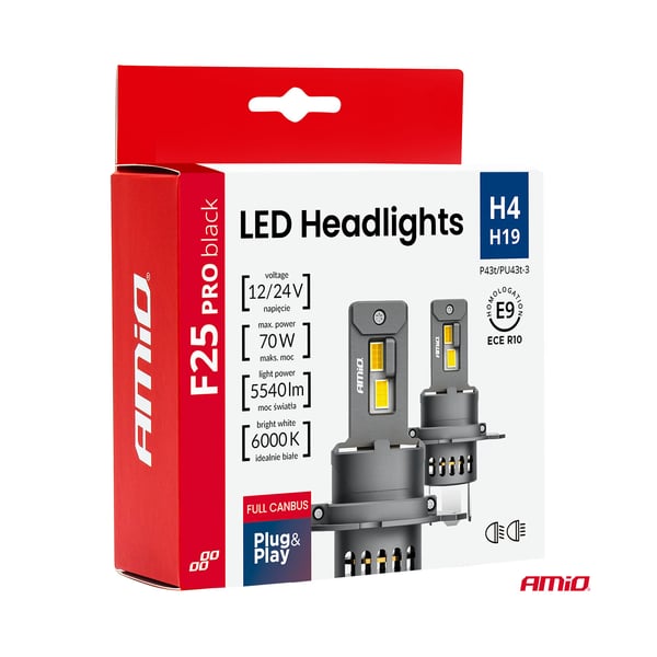 Led pirnid 2tk H4 H19 70W 12V 24V