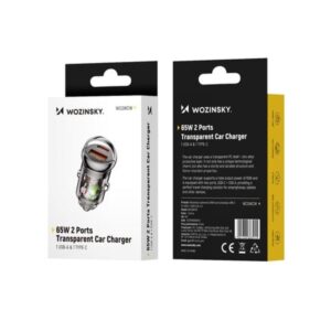 Wozinsky 65W autolaadija USB-C/USB-A