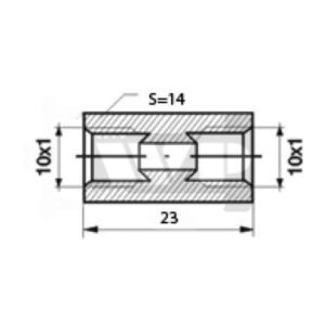 Toruliide sisekeere M10x1 -M10x1